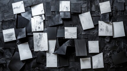 Wall Mural - black and white angular metal art piece with abstract modernist structure