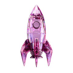 Aufkleber - A sleek futuristic rocket made of shimmering purple crystal representing the launch and growth of a new startup venture
