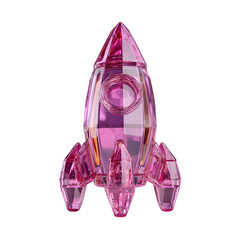 Aufkleber - A striking 3D render of a futuristic crystal like rocket launching into the air symbolizing startup growth technological innovation and dynamic progress