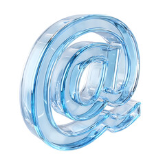 Aufkleber - Elegant and minimalist 3D rendering of a transparent blue crystal like at symbol or commercial sign with a clean and futuristic design on a white background