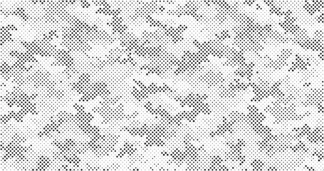 Fototapete - Abstract halftone seamless camouflage pattern. Repeating digital dotted hexagonal camo military texture background. Abstract modern fabric textile ornament. Vector illustration.