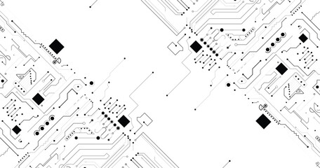 Wall Mural - abstract futuristic circuit board technology background. circuit board with various technology eleme