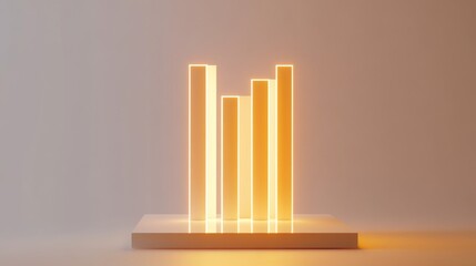 Aufkleber - A D financial bar graph with smooth, glowing bars and a minimalistic background, symbolizing steady growth and success in market trends