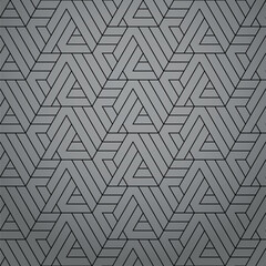 Leinwandbilder - Abstract geometric pattern with stripes, lines. Seamless vector background. Gray and black ornament. Simple lattice graphic design