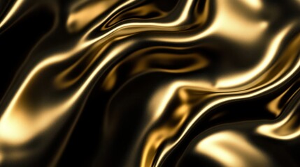 Wall Mural - elegant abstract gold foil texture with subtle metallic reflections on a black background wallpaper 