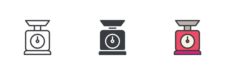Aufkleber - Kitchen scale different style icon set