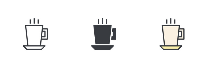 Aufkleber - Hot coffee cup different style icon set