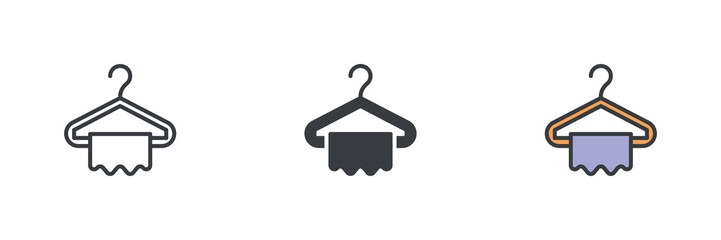Aufkleber - Clothes hanger different style icon set