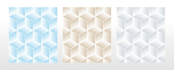 Leinwandbilder - Set of abstract geometric patterns. Seamless vector backgrounds. Colored ornaments Graphic modern patterns Simple lattice graphic design