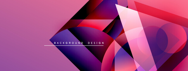 Poster - Abstract geometric shapes blend vibrant pinks, purples, blues. Modern design creates dynamic visual texture. Background text reads background design.