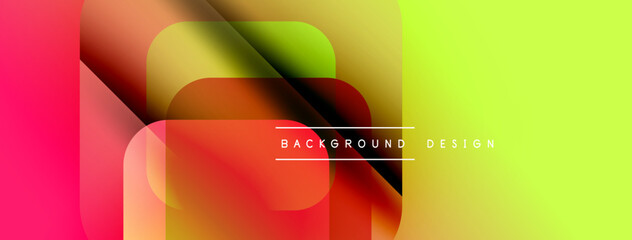 Aufkleber - Abstract colorful shapes overlap. Gradient hues create dynamic visual effect. Modern design element for backgrounds, presentations.