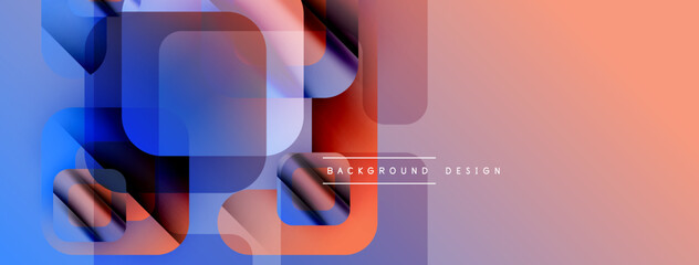 Aufkleber - Abstract geometric shapes, vibrant colors blend. Gradient background creates modern visual effect. Smooth transitions, dynamic composition.