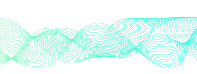 Aufkleber - Abstract digital composition with smooth, flowing waveforms made of fine, parallel blue lines. Sense of motion, lightness, and digital fluidity. Gradient varies with depth and modern, technological 