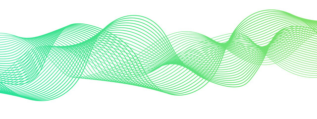 Aufkleber - Abstract digital composition with smooth, flowing waveforms made of fine, parallel blue lines. Sense of motion, lightness, and digital fluidity. Gradient varies with depth and modern, technological 