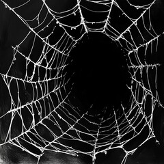 spider web with dew drops