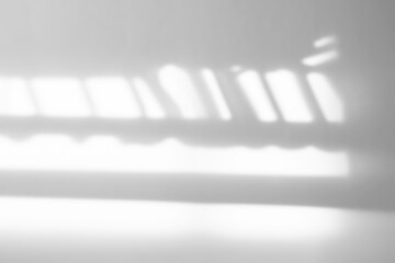 Poster - Background Shadow, White light overlay on white wall, Blurred window light with shadow diagonal effect,Abstract background element object for Spring Summer,Overlay on Mockup Product Presentation