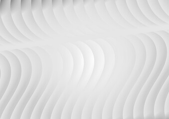 Aufkleber - Grey white smooth curved waves abstract minimal geometric background. Vector elegant flowing wavy design