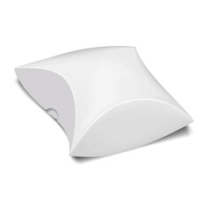 Wall Mural - white blank folding paperboard square star shaped pillow box packaging. realistic 3d vector mock-up.