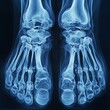 © Anique - Comparative X-ray of both feet showing matching bone alignment and arch integrity Podiatry and Orthopedic Diagnostics Medical and Anatomy Education
