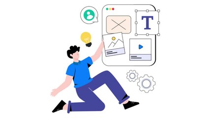 User Interface design 2D Flat Animation. 