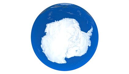 Antarctic continent with Earth globe.