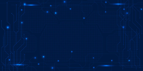 Wall Mural - vector illustration of digital circuit network technology perspective background.design for game gra