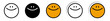© Frank - Conjunto de iconos de caritas felices. Alegría, emoción positiva, bienestar emocional, actitud optimista. Ilustración vectorial