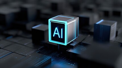 3D rendered conceptual visualization of artificial intelligence technology.