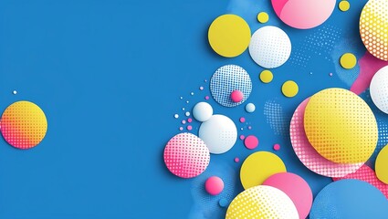 Canvas Print - abstract colorful circles on blue background modern graphic design concept