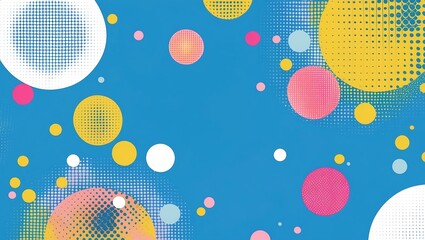 Canvas Print - colorful abstract background with dotted circles in various shapes and sizes