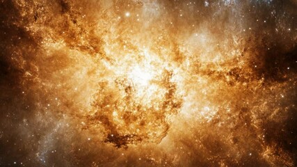 Wall Mural - a bright orange galaxy with stars in the background, suitable for use in space-themed designs and pr