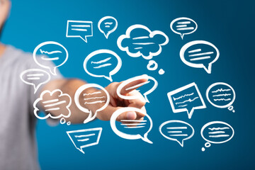 Aufkleber - Abstract image depicting communication, messaging, and digital interaction.