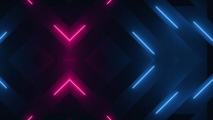 Wall Mural - sleek stylish tech background with glowing pink and blue neon light beams and textured diagonal shap