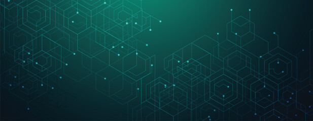 Poster - Abstract polygonal background technology concept, futuristic background
