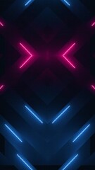 Wall Mural - sleek stylish tech background with glowing pink and blue neon light beams and textured diagonal shap