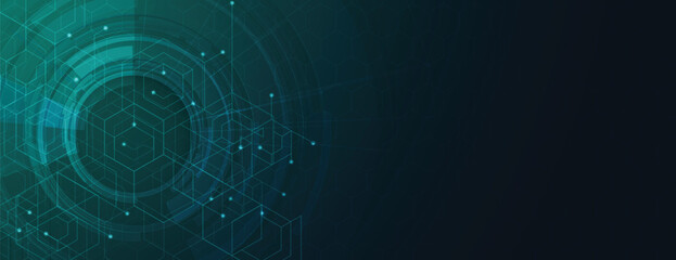 Poster - Abstract polygonal background technology concept, futuristic background