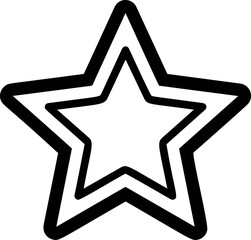 Poster - Outline of a black and white star, minimalist design. Vector illustration