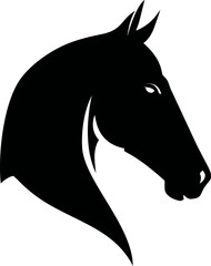 Aufkleber - Black silhouette of a horse head illustration in profile view. Vector illustration