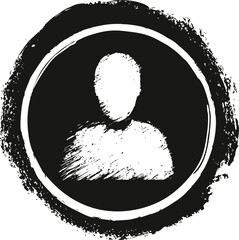 Poster - Grunge style anonymous user icon in black and white sketch art design. Vector illustration