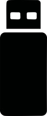 Aufkleber - Black and white silhouette of a usb flash drive. Vector illustration
