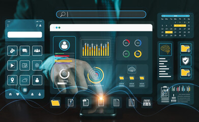 process of creating an interface for a mobile app. user interface and experience concept. holographi