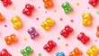 © Bagas - Colorful gummy bears on pink background