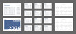 © Olesia Maf - 2026 Calendar Planner Set of Template Monthly Page, Cover with Place for Photo, Company Logo, Annual 2026-2027. Vector layout wall or desk calendar with week start Sunday for print. Page A4 -21x29.7cm
