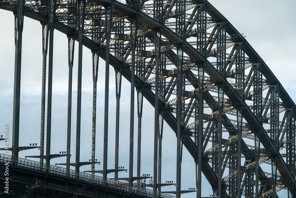 Sydney Harbour Bridge Steel Arch Truss Structure Detail Close-Up ...