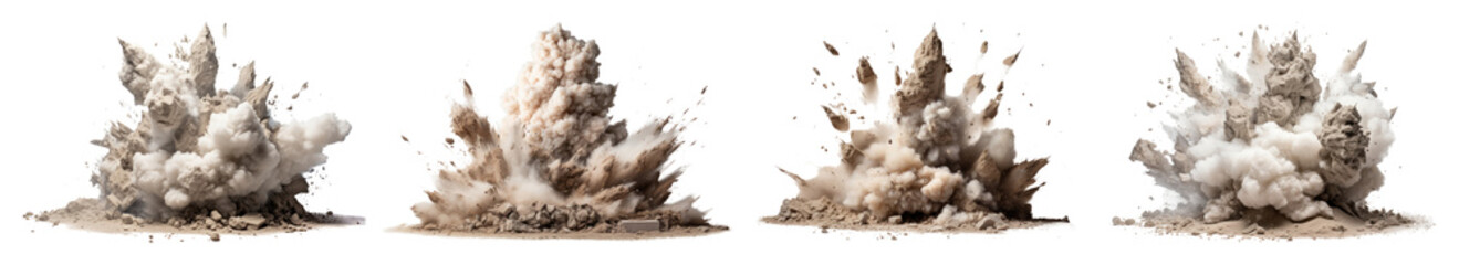 Wall Mural - png dynamic explosion sequence captured vividly, element set on transparent background