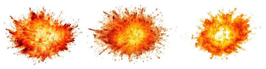Wall Mural - png vibrant fiery explosion graphics, element set on transparent background