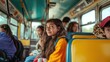 © Aliando - A vibrant snapshot capturing diverse school children traveling by bus together