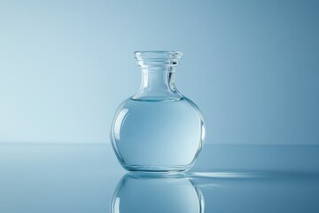 Poster - Clear glass bottle with liquid against a muted backdrop.