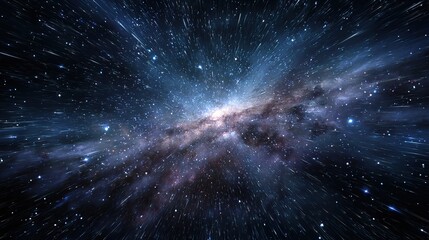 Wall Mural - hyperspace journey galaxy exploration stellar travel cosmic voyage interstellar flight distant world