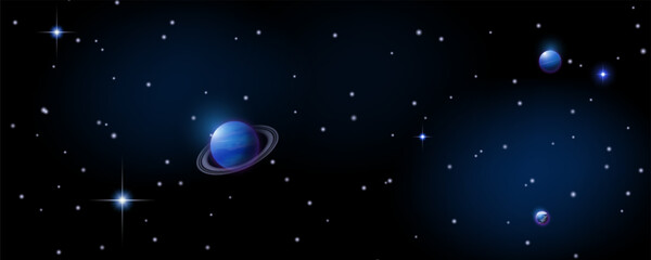 Wall Mural - concept of web banner. magic color galaxy. horizontal space background with realistic nebula, stardu